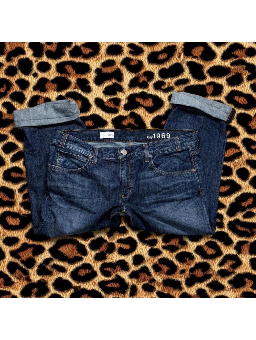 vintage y2k 2000s capri lowrise Gap 1969 blue denim jeans